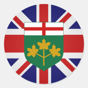 Canada Ontario High quality Flag Classic Round Sticker