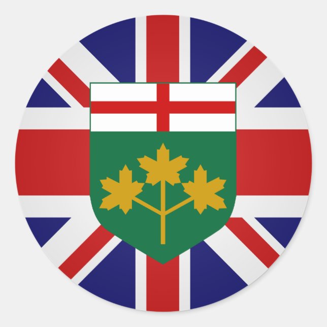 Canada Ontario High quality Flag Classic Round Sticker (Front)