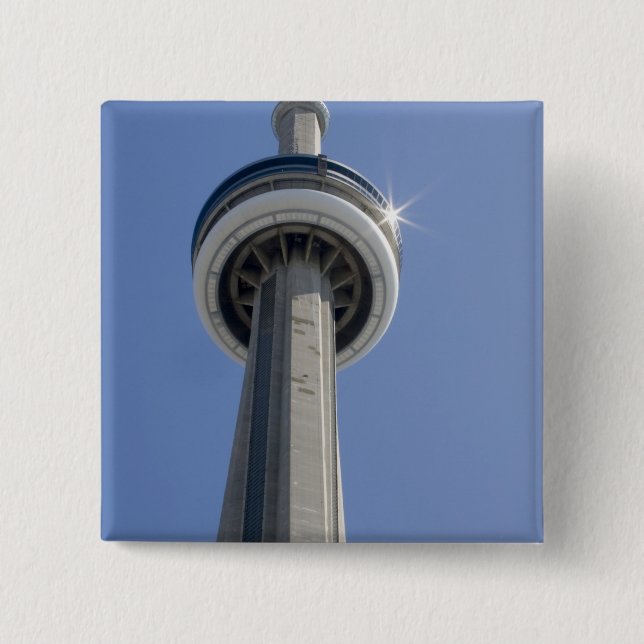 Canada, Ontario, Toronto. Top of CN Tower with 2 Inch Square Button (Front)