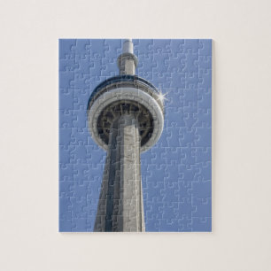 Canada, Ontario, Toronto. Top of CN Tower with Jigsaw Puzzle
