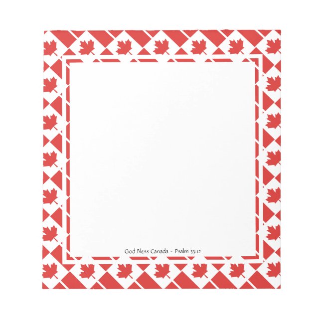 CANADA Patriotic Personalized Notepad (Front)