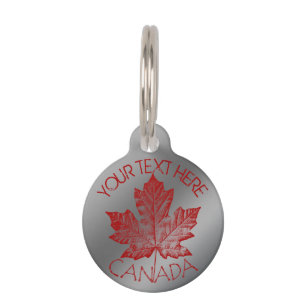 Canada Pet Tag Personalized Canada Maple Leaf Tag