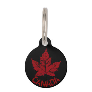Canada Pet Tag Personalized Canada Maple Leaf Tag