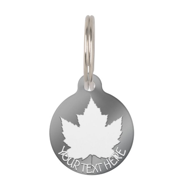 Canada Pet Tag Personalized Canada Maple Leaf Tag (Front)