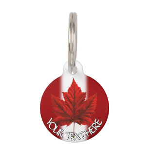 Canada Pet Tag Personalized Canada Maple Leaf Tag
