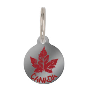 Canada Pet Tag Personalized Canada Maple Leaf Tag