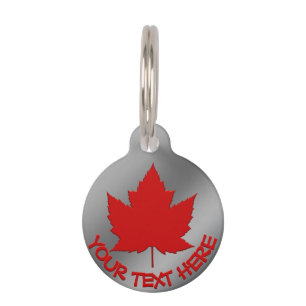 Canada Pet Tag Personalized Canada Maple Leaf Tag