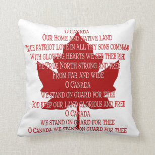 Canada Pillow Canadian Anthem Souvenir Pillow