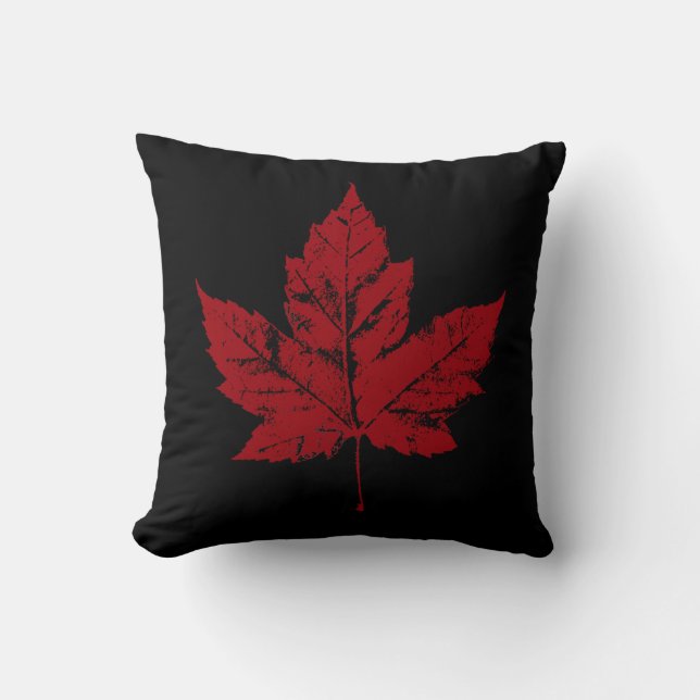Canada Pillow Red Flag Leaf Throw Pillows & Decor (Front)