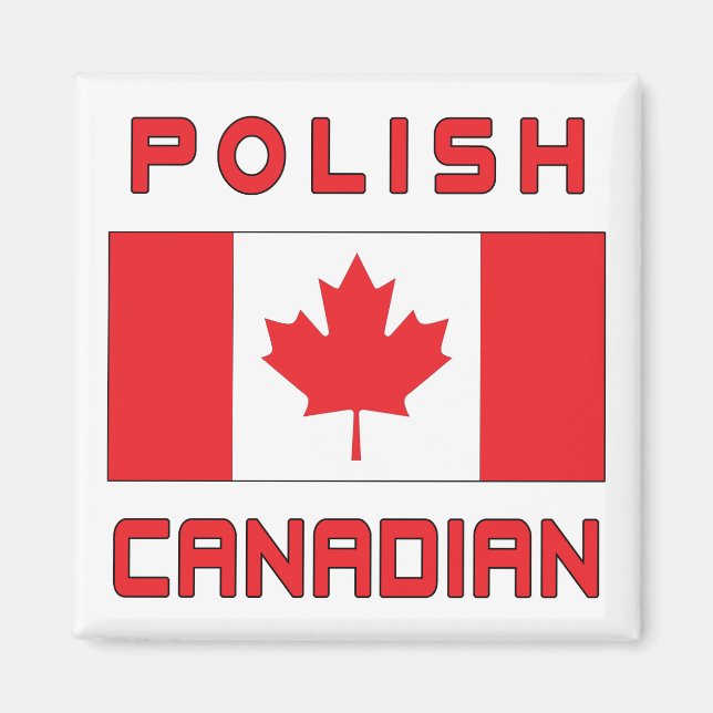 Canada Polish Canadian Flag Magnet (Front)