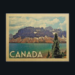 Canada Postcard Vintage Travel<br><div class="desc">Canada design in Vintage Travel style featuring a Jasper National Park lake scene.</div>