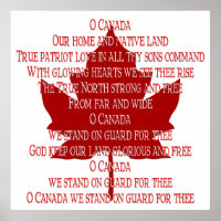 Canada Poster Canada Anthem Souvenir Print