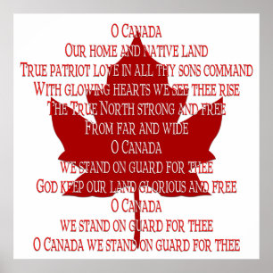 Canada Poster Canada Anthem Souvenir Print