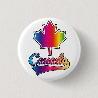 Canada Pride rainbow logo 1 Inch Round Button