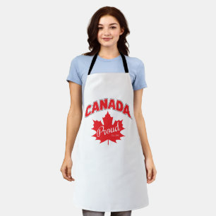 "Canada Proud Est. 1867" With Maple Leaf Graphic Apron