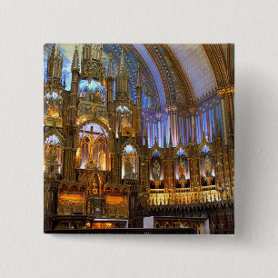 Canada,  Quebec,  Montreal. Interior of Notre 2 Inch Square Button