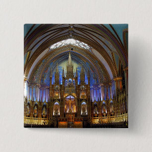Canada, Quebec, Montreal. Interior of Notre 2 Inch Square Button
