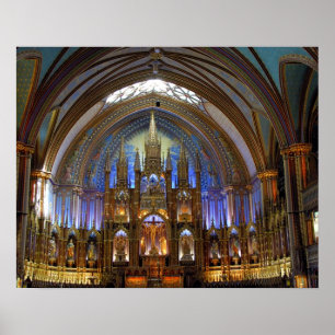 Canada,  Quebec,  Montreal. Interior of Notre 2 Poster