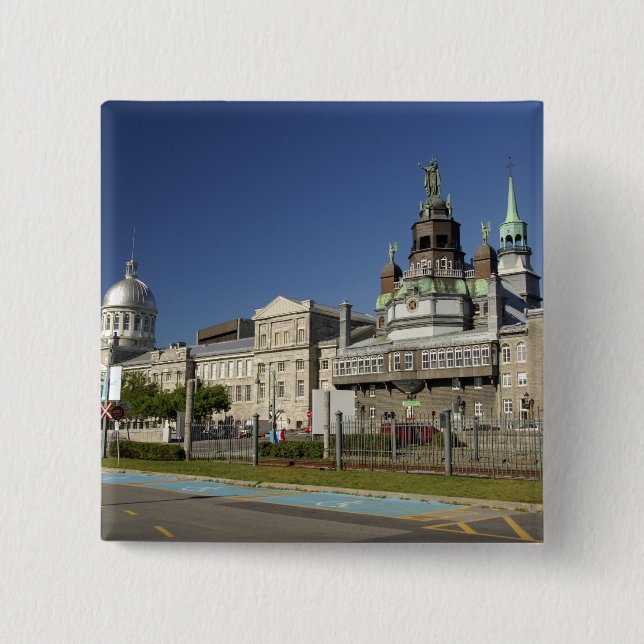 Canada,  Quebec,  Montreal. Old Montreal 2 Inch Square Button (Front)