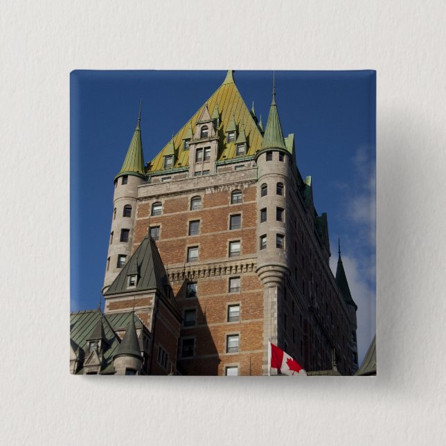 Canada, Quebec, Quebec City. Fairmont Chateau 2 Inch Square Button (Front)