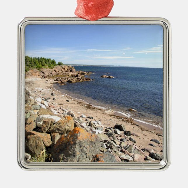 Canada, Quebec. VIA Rail Canada train The 2 Metal Ornament (Front)
