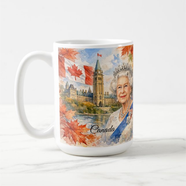 Canada. Queen Elizabeth II. Historical. Coffee Mug (Left)