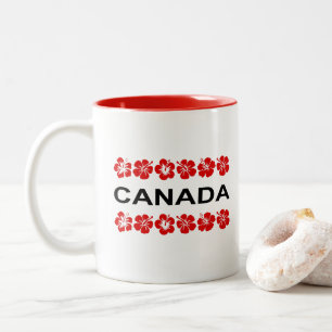 Canada Red Flower Aloha Bands Light-Color Two-Tone Coffee Mug