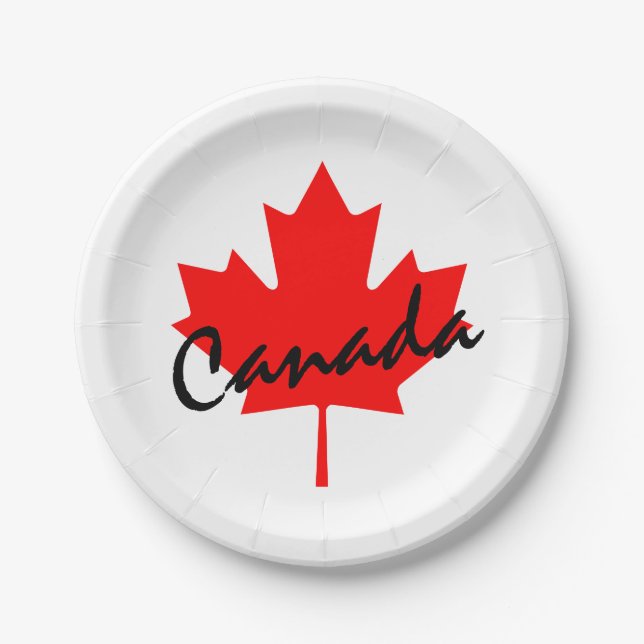 Canada Red Maple Leaf Paper Plate (Front)