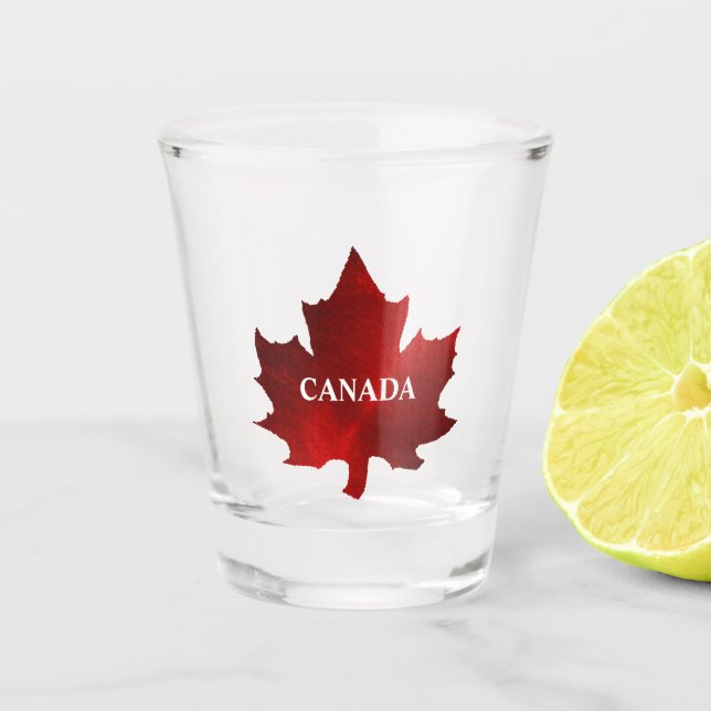 CANADA Red Maple Leaf Shot Glass (Front)