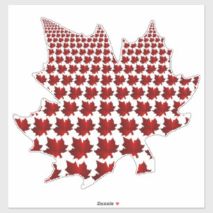 CANADA Red Maple Leafs in a Leaf STICKER 