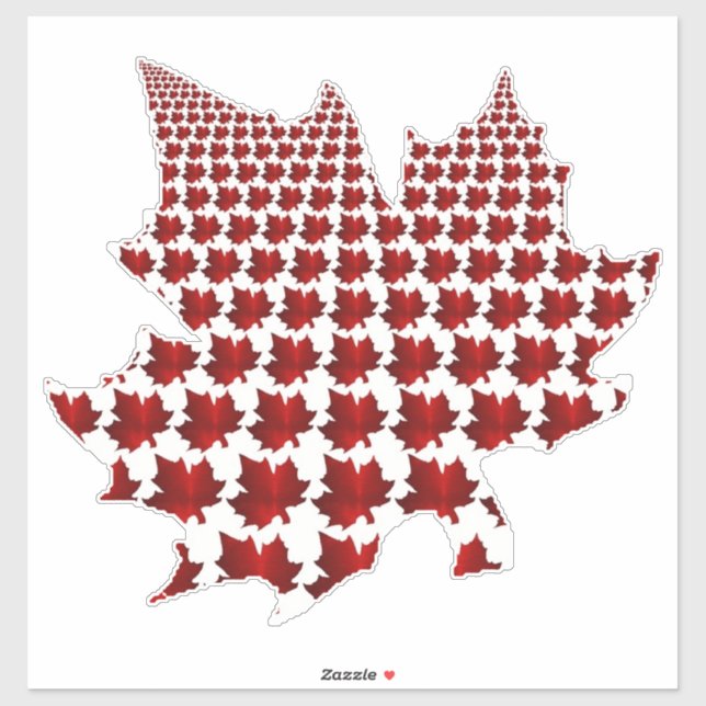 CANADA Red Maple Leafs in a Leaf STICKER  (Sheet)