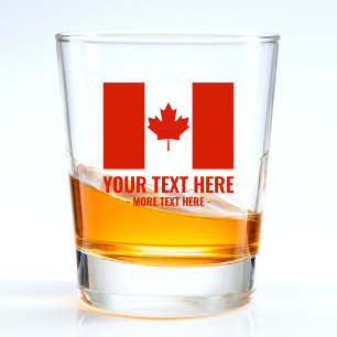 Canada Red & White Round Canadian Flag Shot Glass