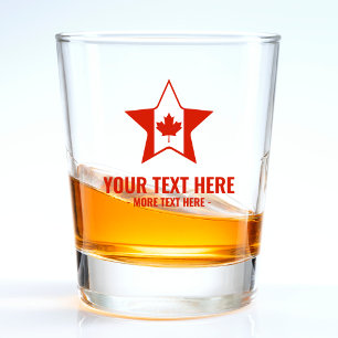 Canada Red & White Star Canadian Flag Shot Glass