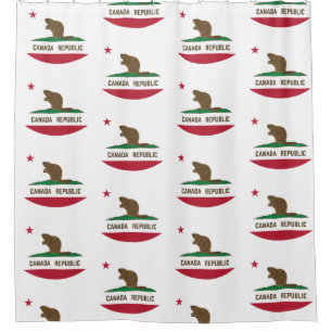 Canada Republic California Flag Beaver
