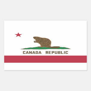 Canada Republic California Flag Beaver Sticker