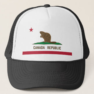 Canada Republic California Flag Beaver Trucker Hat