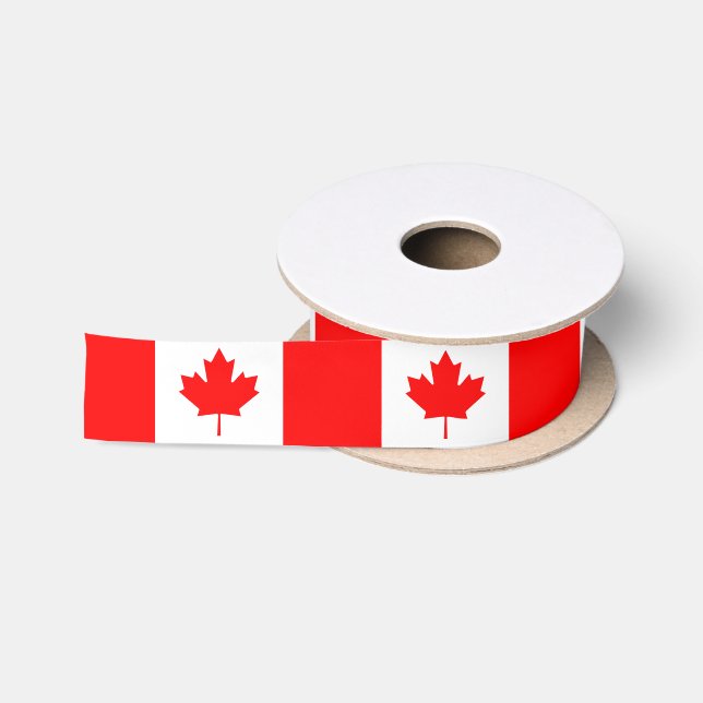 Canada Ribbon, fashion /sports, Canadian Flag Satin Ribbon (Spool)