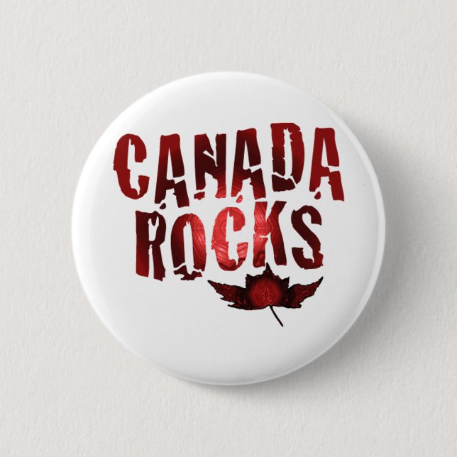 Canada Rocks 2 Inch Round Button (Front)