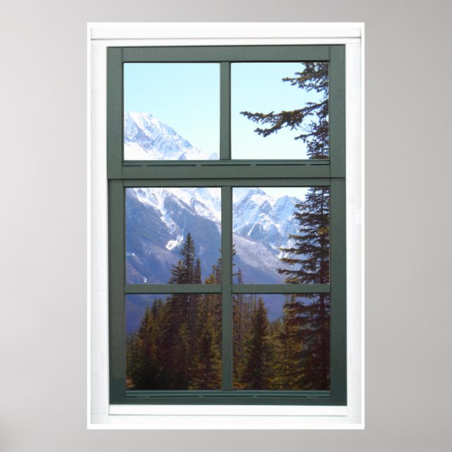 Canada Rocky Mountains Faux Window View Poster (Front)