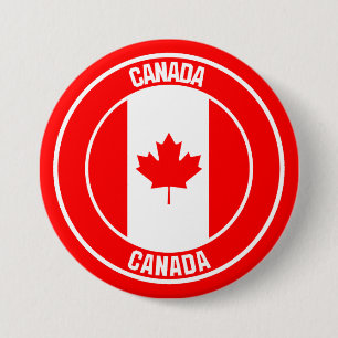 Canada Round Emblem 3 Inch Round Button