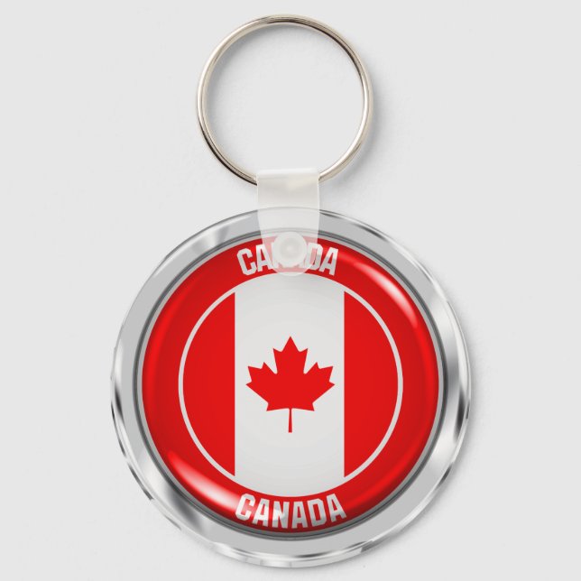 Canada Round Emblem Keychain (Front)