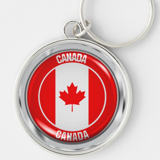 Canada Round Emblem Keychain (Front)