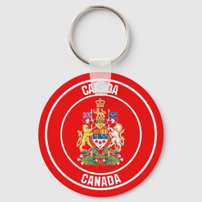 Canada Round Emblem Keychain (Front)