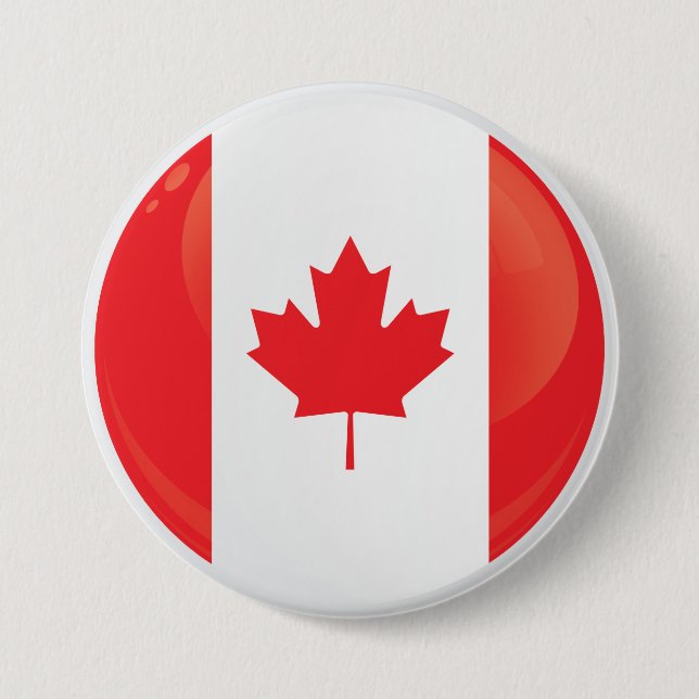 Canada  Round Icon Flag 3 Inch Round Button (Front)