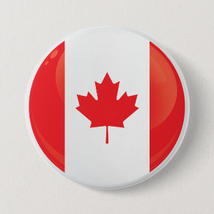 Canada  Round Icon Flag 3 Inch Round Button