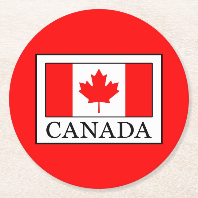 Canada Round Paper Coaster (Front)