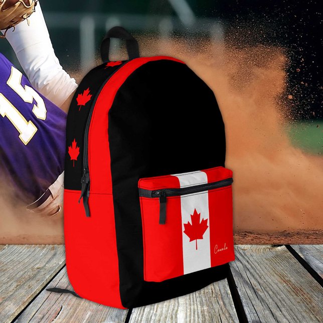 Canada, sac à dos noir, drapeau canadien / patriot (Créateur téléchargé)