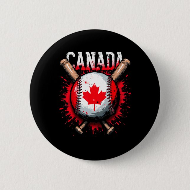 Canada Sell Maple Leaf  2 Inch Round Button (Front)
