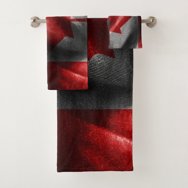 Canada silk flag bath towel set (Insitu)