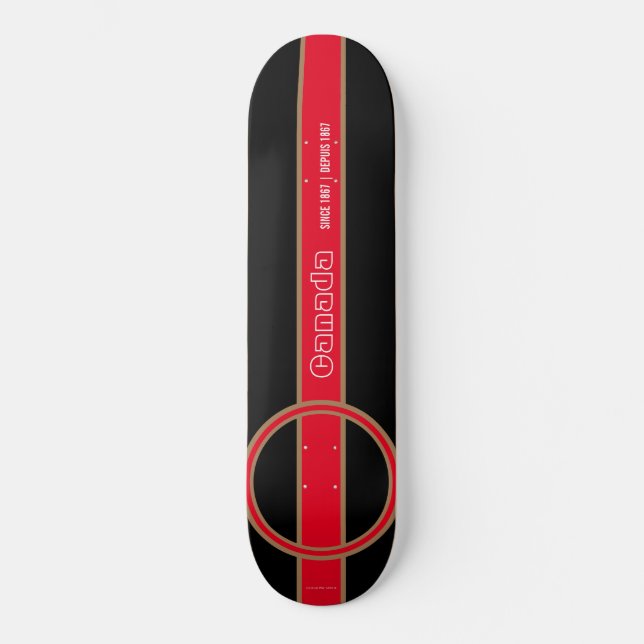 Canada Since 1867 Aurora Black Skateboard (Front)